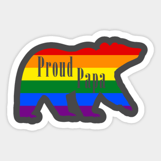 lgbtq Proud papa bear pride fathers day t-shirt Sticker